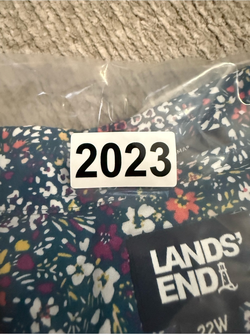 Lands’ End No Iron Supima Cotton Floral Button Front Shirt Plus 22W - Picture 7 of 7